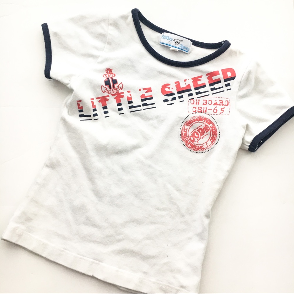 Boy’s Little Sheep Sail Top | Navy, White, & Red